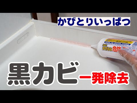 【カビ掃除】 頑固な黒カビを一発除去！飛び散りにくいゼリー状 かびとりいっぱつ 黒カビの落とし方【お風呂掃除】