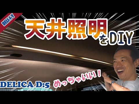 【デリカD5】天井照明DIYしたら、良すぎた！コスパ最高！簡単取付け！デリカ、カスタム