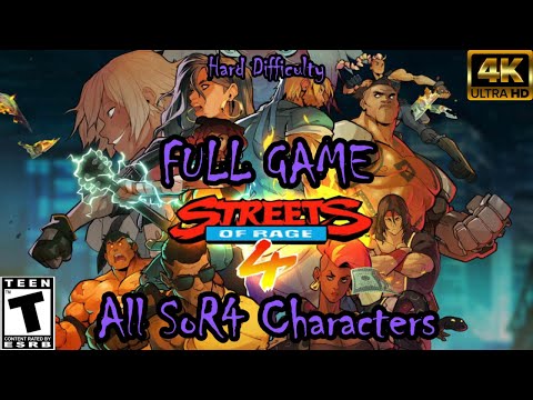 Streets of Rage 4 - Full Playthrough (1P Story, Hard Mode, All SoR4 Characters)