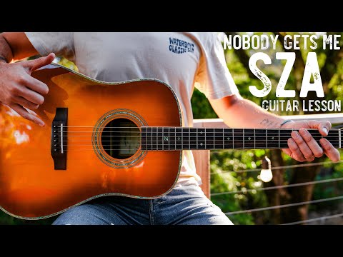 Nobody Gets Me SZA Guitar Tutorial // Nobody Gets Me Guitar Lesson #1048