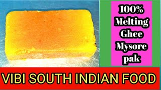 100 % Melting ghee mysore pak in tamil || mysore pak recipe || vibi south indin food