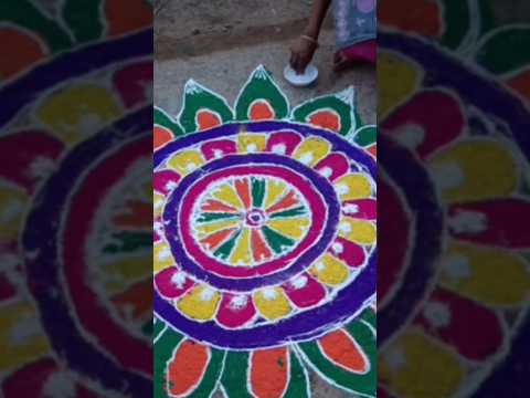 #dussehrarangoli #dussehra #rangoli #short #trending #villagevlog