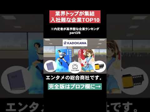 【業界トップが集結】内定者が高学歴な企業ランキングpart3 #Shorts