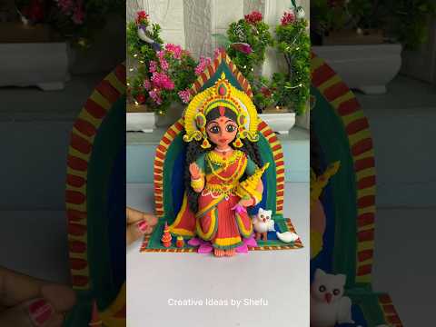 DIY clay Laxmi Mata idol making #shorts