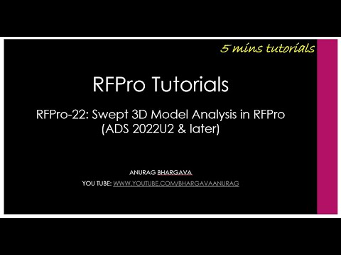 RFPro-22: Swept 3D Model Analysis in RFPro