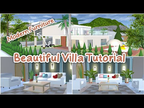 Beautiful Villa Tutorial ✨🪴 Modern Furniture : Sakura School Simulator