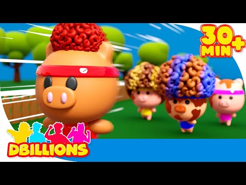 Piggy Cha-Cha, Piggy Chicky, Piggy Lya-Lya & Boom-Boom | Mega Compilation | D Billions Kids Songs