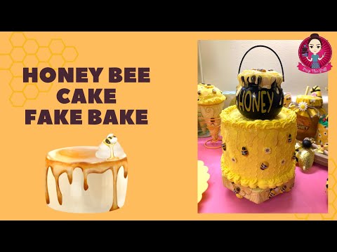 Let’s Fake Bake a Honey Bee cake made with air dry foam clay! #fakebake #beecake #peepthisyall