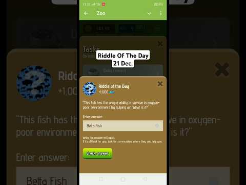 Riddle Of the day 21 Dec.,Zoo Today Riddle Of the day, Riddle of the day Today Zoo Airdrop