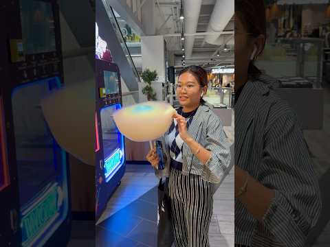 Got her first cotton candy in Finland haha #shorts #shortvideos #viralshorts