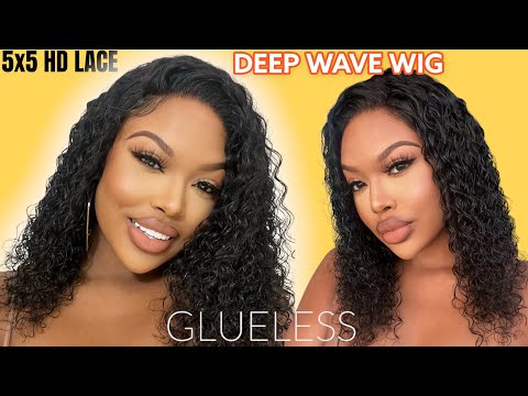 5x5 Hd DeepWave Wig,Throw On & Go❗️ No Spray Or Glue Needed! Tinashe Hair