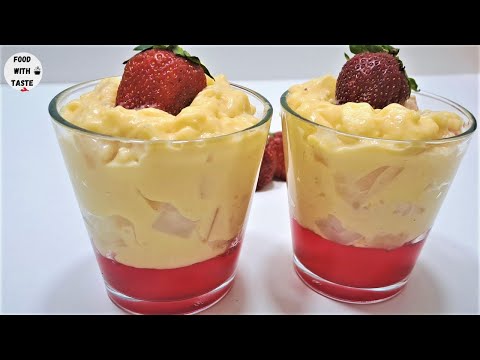 Jello Custard Fruit Dessert Cups without oven | Custard Jello Dessert Cups | Summer Dessert Cups