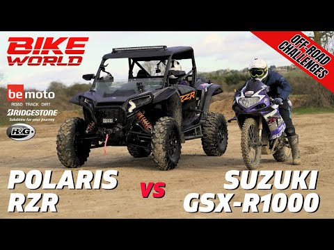 Off-Road GSX-R1000 Vs Polaris RZR | Bike World vs Carwow Crazy Off-Road Challenges