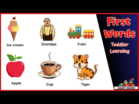 Baby's First Words | Baby Learning Videos | Flash Cards To Learn First Words For Babies & Toddlers