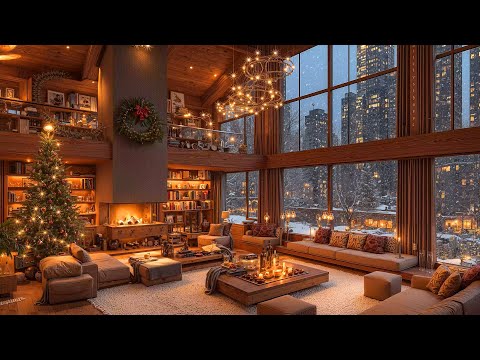 Relaxing Christmas Jazz Instrumental Music 🎄 Cozy Christmas Ambience & Crackling Fireplace Sounds 🔥