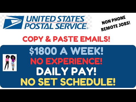 USPS Hiring! Copy & Paste Emails $1800 A Week Non Phone Remote Jobs Work From Anywhere