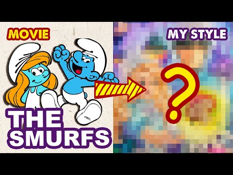 How to Draw a Couple of The Smurfs into Human | Huta Chan