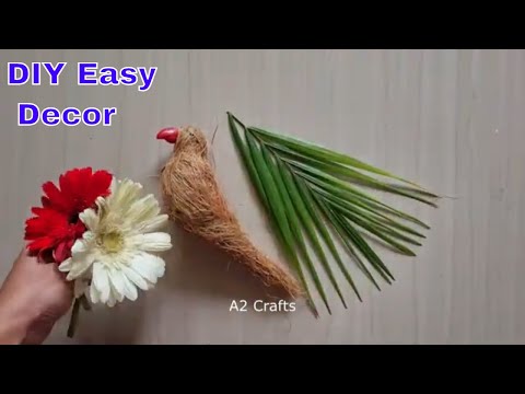 DIY Easy Eco friendly decor for this festive/Wedding  season || Parrot from leaves