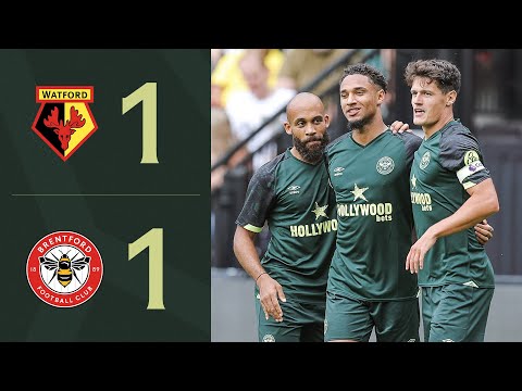 Schade scores looping header at Vicarage Road | Watford 1-1 Brentford | Pre-Season Highlights