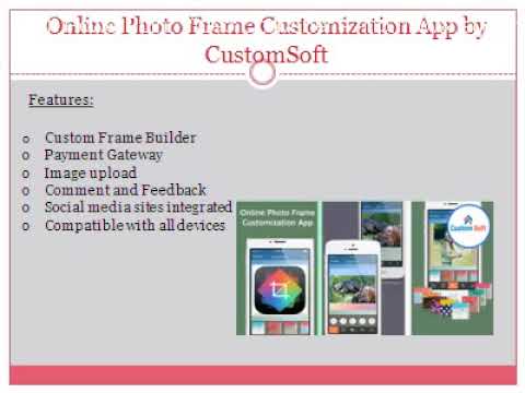 CustomSoft Online Photo Frame customization software