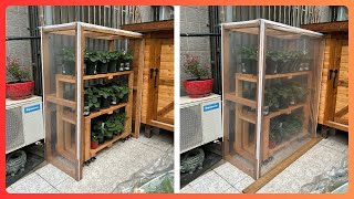 为花架DIY迷你暖棚｜DIY mini greenhouse for flower stands｜20241213