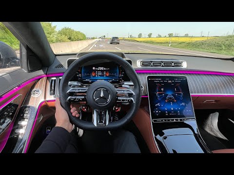 +300 AUTOBAHN Mercedes S63 AMG POV DRIVE!😱 NEW 2025 802 HP V8 HYBRID!