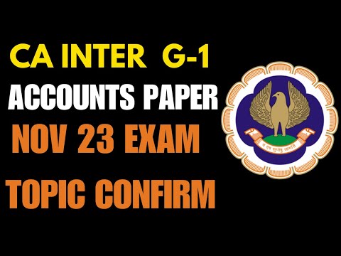 |ICAI Inter Accounts Nov 23 Exam Group 1 Paper Pattern & Topic Confirm| Must Watch Before Too Late|