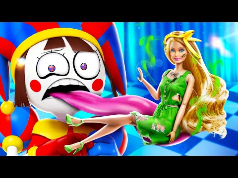 Broke Barbie Adopted by Pomni! 🤡 The Amazing Digital Circus Doll Makeover hacks and crafts