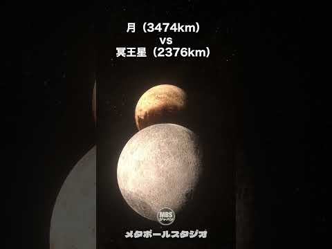 月 vs 冥王星 大きさ比較