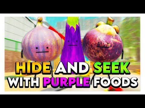 Roblox SECRET STAYCATION HIDE & SEEK WITH PURPLE FOODS! 🍇