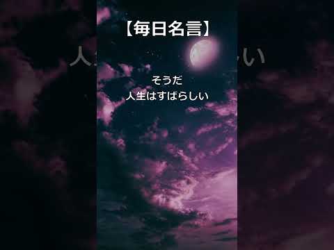 【毎日名言】！人生はすばらしい! #名言 #言葉