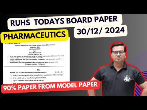 Pharmaceutics  todays board paper  for RUHS with solution