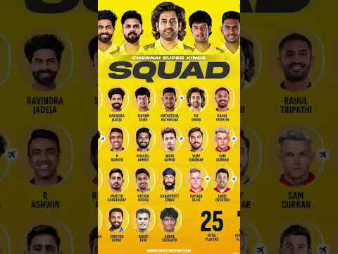 CSK Full Squad For IPL 2025 #ipl2025​ #shorts​ #youtubeshorts