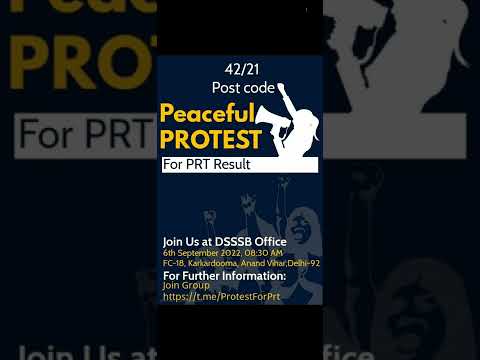 DSSSB PRT PROTEST // DSSSB PRT RESULT POST CODE 42/21// PROTEST ON 6 sep #dsssb #dsssbprtresult2022