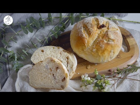 全麥核桃歐包｜Wholemeal Walnut Artisan Bread｜歐式麵包｜ASMR cooking no talking Bread｜4K