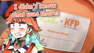 Kiara just noticed something on her new apron