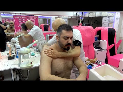 ASMR PERFECT RELAXING BACK MASSAGE  BY PINK BARBER. CUPPING,CRACKING