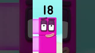 Build Numberblock Eighteen! 🔴 Cartoon Maths fun for Kids | Learn to Count #shorts