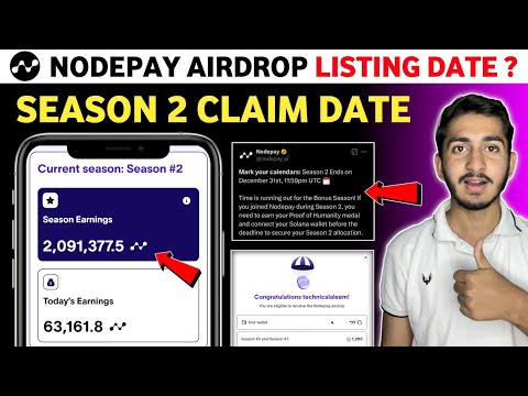 Nodepay Airdrop season 2 mining End date | Nodepay Airdrop listing date | Nodepay Airdrop withdrawal