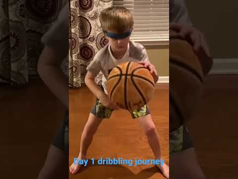 Basketball dribbling day 1 blindfolded! Let the journey begin! #basketball #hoops