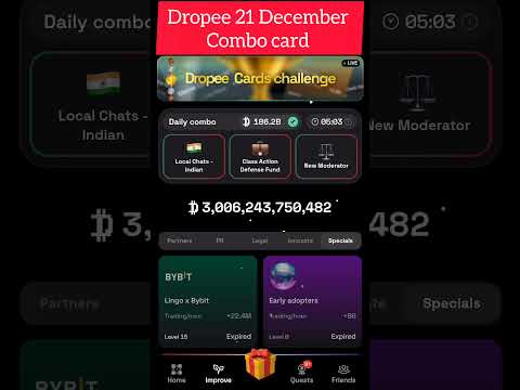 DROPEE 21 DECEMBER COMBO CARD