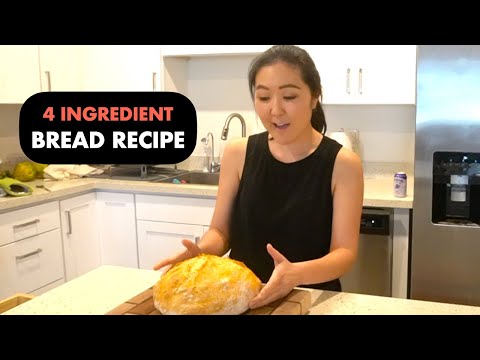 I Made My First Loaf of Bread, Easy Rustic Bread Recipe Only 4 Ingredients!