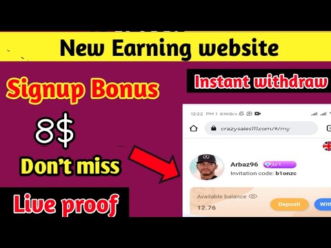 🔴Live proof | 🔷 Instant 8$ Signup bonus | Instant withdrawal | Earn money | Crypto Airdrop 2022