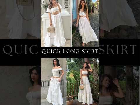 Quick long skirt outfit / how to wear quick long skirts for summer ideas 2024 #fashion #style #ootd