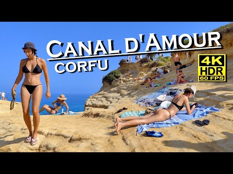 Canal d'Amour Sidari Corfu Greece, Beach Walk in 4K 60fps HDR (UHD) 💖 The best places 👀 Walking tour