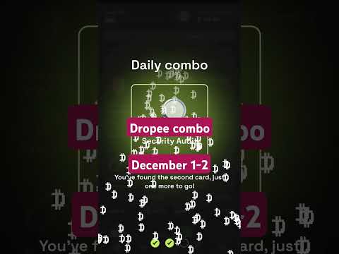 Dropee Daily Combo 1-2 December | New Daily Combo Card 1 December |Daily Combo Dropee