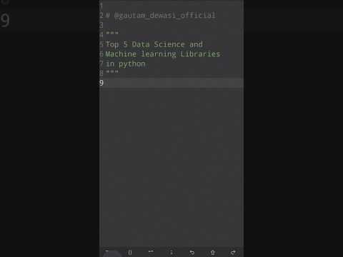 Top 5 Must Know Python Libraries For Data Science & Machine Learning #python #machinelearning
