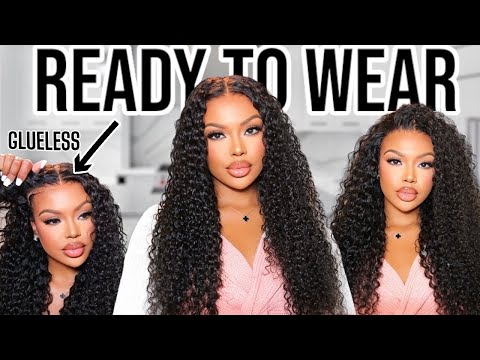 THE BEST WEAR GO WATER WAVE CURLY HAIR | 1 MIN WIG INSTALL ft BGMGIRL