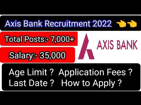 Axis Bank Recruitment 2022 || Work from home Job 2022 || New Bank Job 2022 || New Job Axis Bank 2022