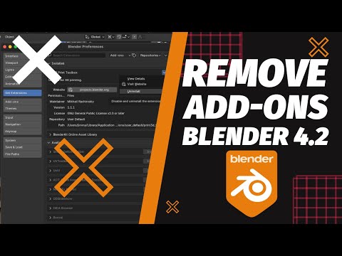 How to Remove Add-Ons in Blender 4.2 | Uninstall Addons